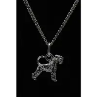MOOYE ® - Collectie Zilveren Riesen schnauzer oren ongecoupeerd met staart ketting hanger - klein