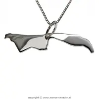 MOOYE ® - Collectie Zilveren Waddeneiland Vlieland ketting hanger
