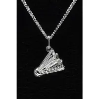 MOOYE ® - Collectie Zilveren Badminton shuttle ketting hanger - groot