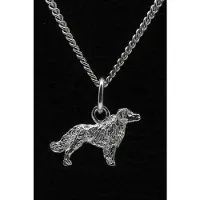 MOOYE ® - Collectie Zilveren Friese Stabyhoun ketting hanger - klein