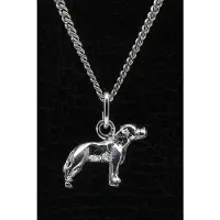 MOOYE ® - Collectie Zilveren Staffordshire bull terrier oren gecoupeerd ketting hanger - klein