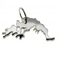 MOOYE ® - Collectie Zilveren Landkaart Griekenland ketting hanger