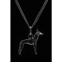 MOOYE ® - Collectie Zilveren Podenco canario ketting hanger - klein