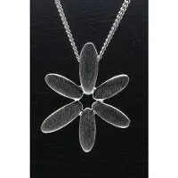 MOOYE ® - Collectie Zilveren Bloem open mat ketting hanger