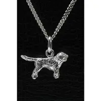 MOOYE ® - Collectie Zilveren Perro de Aguas met staart ketting hanger - klein
