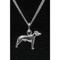 MOOYE ® - Collectie Zilveren Argentijnse dog oren ongecoupeerd ketting hanger - klein