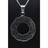 MOOYE ® - Collectie Zilveren Keltische knoop in krans ketting hanger