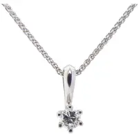 Christian Wit gouden Christian hanger met diamant