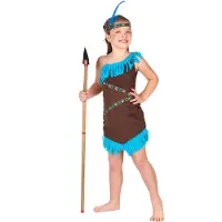 Vegaoo Bruine met blauwe indianen outfit voor meisjes
