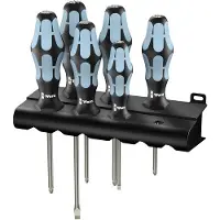 Wera 3334/3350/3355/6 Schroevendraaier-set, RVS + houder, 6 -delig - 1 stuk(s) - 05032063001