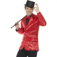 Smiffys Mooi rood party jasje met glitters voor heren