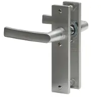 Nemef 3251 B Beslag kortschild rechthoekig | Blok kruk-kruk | beslagset | geveerd | krukstift 8mm | F1 aluminium | Blind-blind - 9325102000