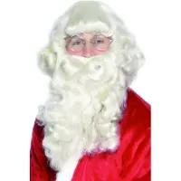Smiffys Kerstman set | pruik en baard (Wit)