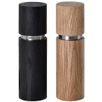 AdHoc Textura Grande MP47, set voor het malen van peper en zout, zwart, roestvrij staal, roestvrij staal, hout, keramiek, peper, zout, 200 mm
