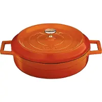Lava Emaille braadpan van gietijzer met deksel, diameter 28 cm, inhoud 3,51 liter