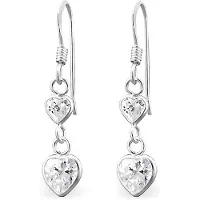 Montebello Oorbellen Adele - Dames - 925 Zilver - Zirkonia - Hart - 7 x 30 mm