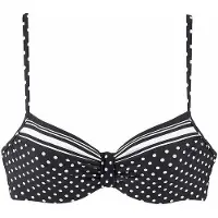 LASCANA Bikinitop 'Wire Merily' zwart / wit