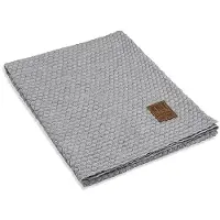 Knit Factory Juul Plaid - Licht Grijs/Beige - 160x130 cm