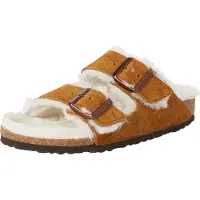 Birkenstock Slipper Unisex Arizona Shearling Suede Mink Narrow-Schoenmaat 41