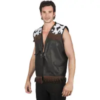 Indiaan Cowboy vest heer (zwart)