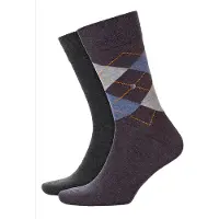 Burlington Everyday 2-Pack gedessineerd katoen multipack sokken heren grijs - maat 40-46
