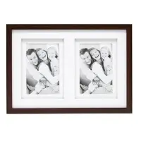 Deknudt multifotolijst - bruin - passe-partout - 2 foto's 10x15