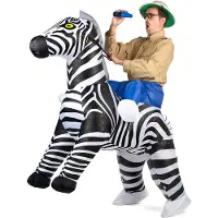 Vegaoo Opblaasbaar zebra kostuum voor volwassenen
