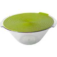 Westmark Salade-/serveerschaal, met handgrepen en deksel, inhoud: 4 liter, Ø 32 cm, kunststof, BPA-vrij, Fresh, kleur: groen/transparant, 2440227A