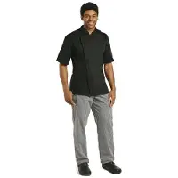 Chef Works Springfield unisex koksbuis met rits zwart S, Borstomvang: 92-97cm