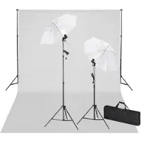 vidaXL Studioset met witte achtergrond en lampen 600x300 cm