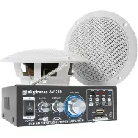 Skytec SkyTronic badkamer speakerset 5" incl. versterker en 10 meter luidsprekerkabel