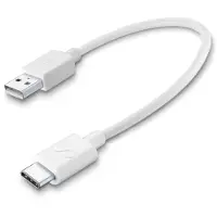 Cellularline Cellular Line Usb kabel, usb-a naar usb-c 15cm, wit