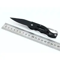 ABC-led 16CM outdoor survival mes - zwart / zwart