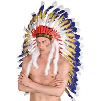 Boland Indianen tooi Attire (Blauw, geel en wit)