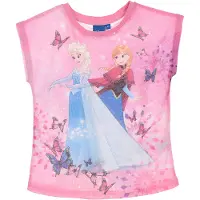 Disney Frozen Frozen t-shirt - vlinders - roze - maat 122/128 (8 jaar)