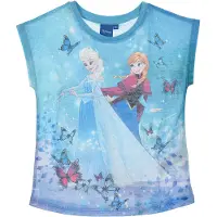 Disney Frozen Frozen t-shirt - vlinders - blauw - maat 116 (6 jaar)