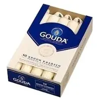 GOUDA kroonkaars 200/24 doos 10 KAARSEN ivoor I DOOS MET 6 PAKKEN MET