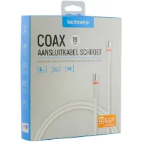 Technetix F-connector kabel - ziggo geschikt - Wit -