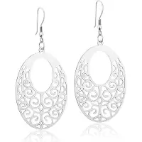 Montebello Resa - Oorbellen - 316L Staal - Ovaal 32x65mm - Zilver
