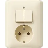 Gira Combinatie-Serie Wandcontactdoos Standaard 55 Creme Wit - 017501