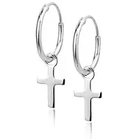 Montebello Oorbellen Kruisje O - Dames - 925 Zilver - Kruisje - ?10 mm