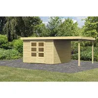 Karibu Tuinhuis Askola 5 met overkapping 554x262x211cm Wanddikte 19mm