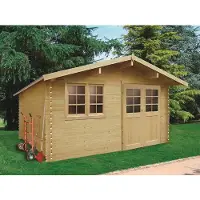 Solid Superiatraditional Visp Tuinhuis - Vurenhout - Onbehandeld - 418x388cm