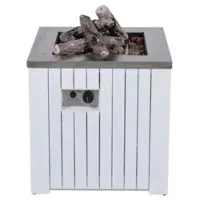Garden Impressions Cozy Living sfeerhaard Faro mat white aluminium 60x60 cm