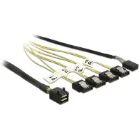 DeLOCK HDD Aansluitkabel [1x Mini-SAS-stekker (SFF-8643) - 4x SATA 6 Gb/s] 1 m Zwart, Zilver, Geel