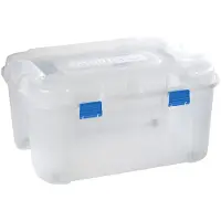 Curver 243690 Opbergbox TOTEM Box 140L, transparent / blau Transparant, Blauw 1 stuk(s)