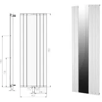 Boss & Wessing Designradiator Plieger Cavallino Retto Specchio 773 Watt Middenaansluiting 180x60,2 cm Pergamon