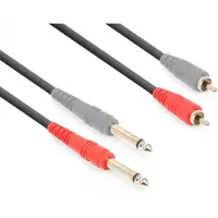 VONYX audiokabel 2x RCA - 2x 6,3mm jack voor o.a. live mixer en versterker verbindingen - 1.5 meter