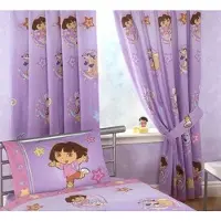 Nickelodeon Dora the Explorer Paarse Gordijnset Swirl