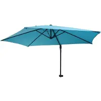 Mendler Wandscherm Casoria, terrascherm, balkonenscherm, zonnescherm, 3 meter, verstelbaar, polyester, aluminium/staal, 9 kg, turkois